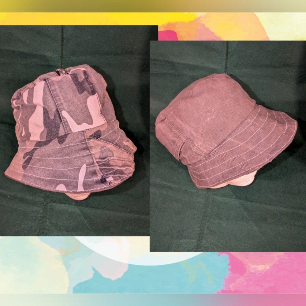 Reversible Camouflage/Denim Bucket Hat